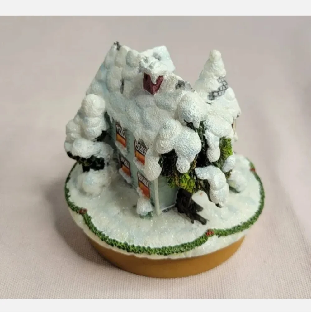 Our America Candle Topper Victorian Winter Home White Christmas Decor C-2